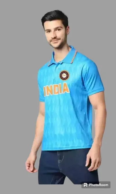 Trendy Modern Polycotton India Cricket Team Half Sleeves Polos For Men