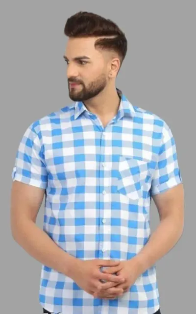 Stylish Premium Mens Shirt / Designer checks SHIRT / Mens CHECKS Half Sleeve Shirts.Pack of 1