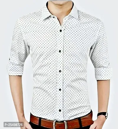 Mens Premium Polka Dot Print Casual Shirt Full Sleeve Shirts.Pack of 1-thumb0