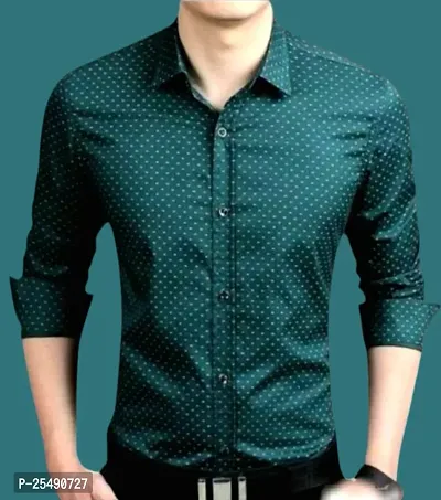 Mens Premium Polka Dot Print Casual Shirt Full Sleeve Shirts.Pack of 1-thumb0