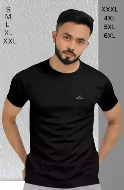 Classic Modern Solid Regular Cotton Half Sleeves Round Neck Tees For Men