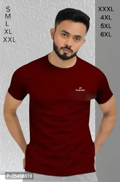Mens solid regular T-shirt / Mens Half Sleeve Lycra Round neck Tshirt. Pack of 1