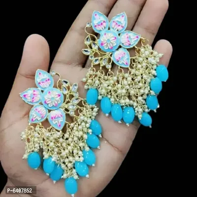 Beautiful Best Buy Indian Bollywood Style Meenakari Kundan Earrings For Women And Girls
