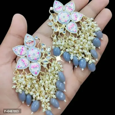 Beautiful Best Buy Indian Bollywood Style Meenakari Kundan Earrings For Women And Girls