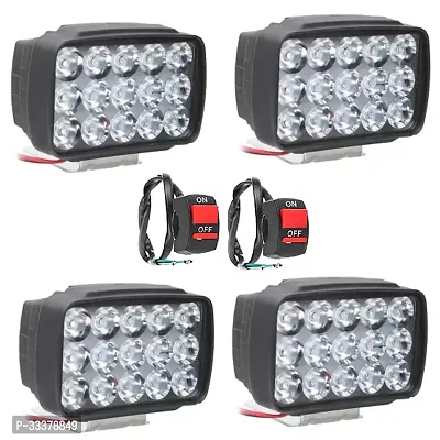 Bike Led Fog Light 15 Led 4 Pcs 2 OnOff Switch White