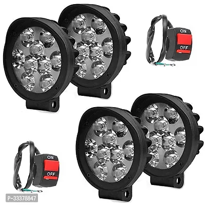 2022 Universal Bike High Power Heavy Duty 9 LED FOG Lights 4 Pcs With 2 on off Switch-thumb0