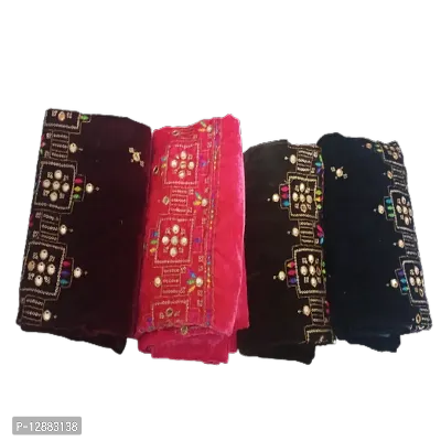 Reliable&nbsp;Unstitched Velvet Blouse Material For Women (Pack of 4)