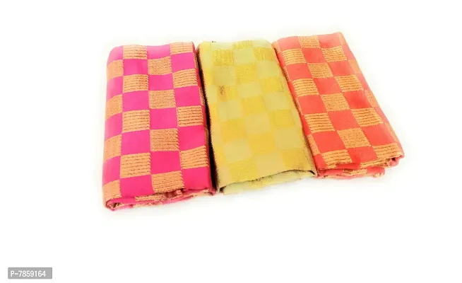 Women's Cotton Blend Unstitched 1 Meters Each Blouse Materials (Multicolour, Free Size) - Pack of 3 Pieces -S1