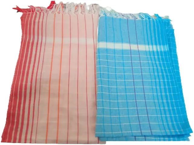 Soft Cotton Multicoloured Bath Towels Set Of 2 vol-39