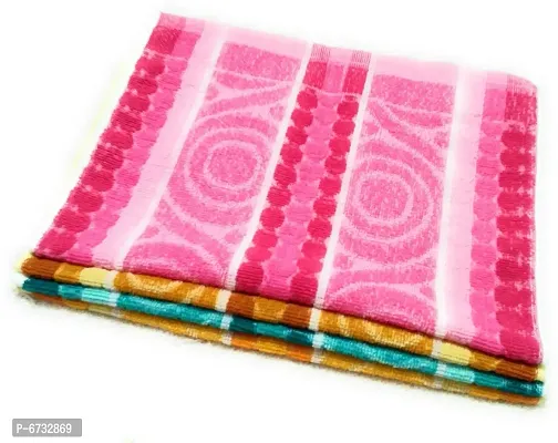 Cotton Multicoloured Hand Towels -Pack Of 4-thumb0