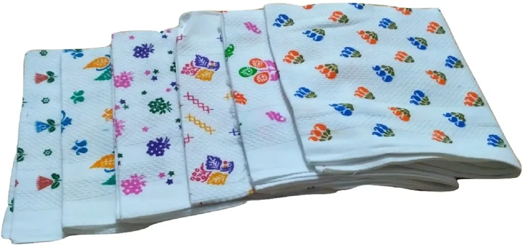 Soft Cotton Multicoloured Face Towels for Kids Set Of 6 vol-1