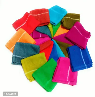 Cotton Multicolored Hand Towels And Face Towels Pack Of 24