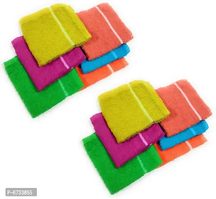 Cotton Multicoloured Face Towels -Pack Of 12