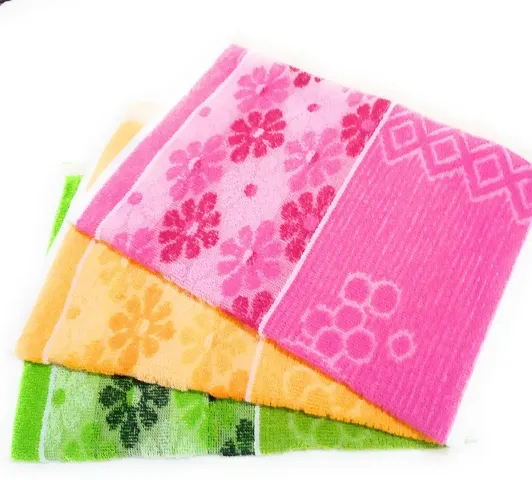 comfy Terry Cotton Multicoloured Hand Towels set Of 3 vol-1