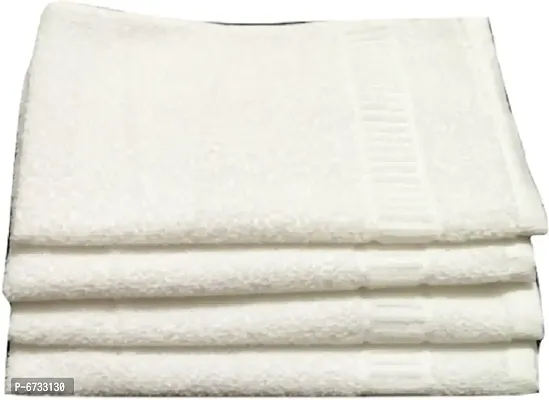 Terry Cotton White Hand Towels And Face Towels -Pack Of 4-thumb2