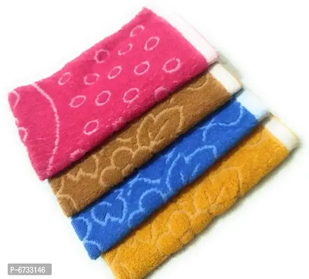 Cotton Multicoloured Hand Towels -Pack Of 4