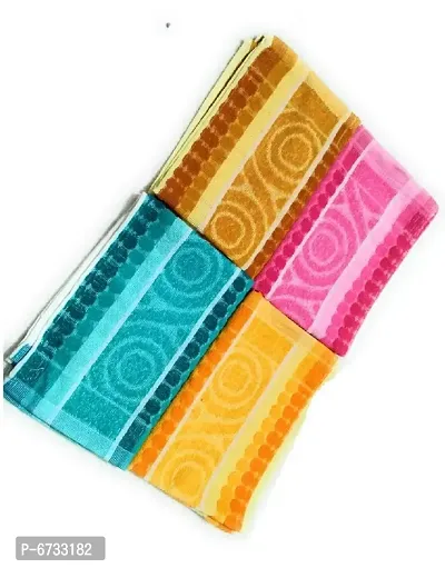 Cotton Multicoloured Hand Towels -Pack Of 4-thumb0
