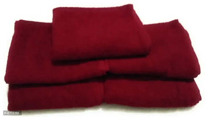Terry Cotton Maroon Hand Towels -Pack Of 5