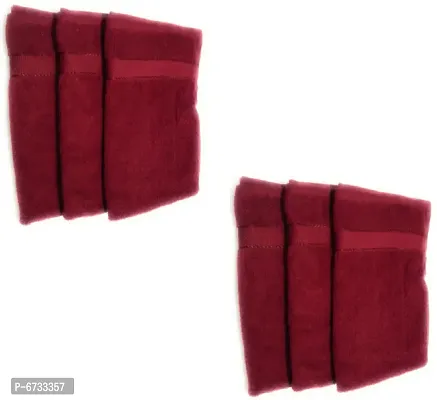 Terry Cotton Maroon Hand Towels -Pack Of 6