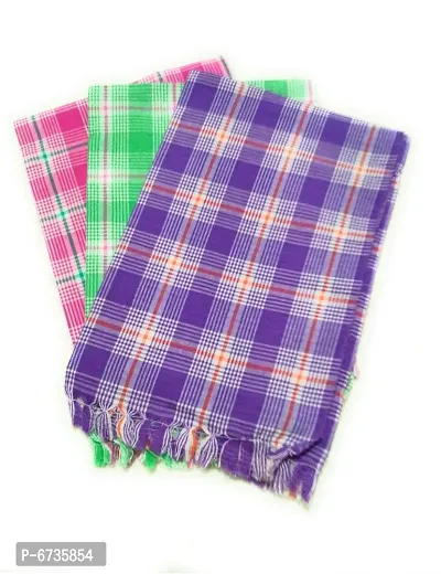 Cotton Multicoloured Bath Towels -Pack Of 3-thumb3