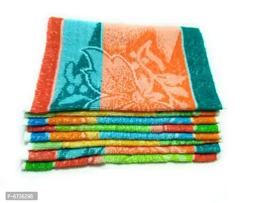 Cotton Multicoloured Hand Towels -Pack Of 8