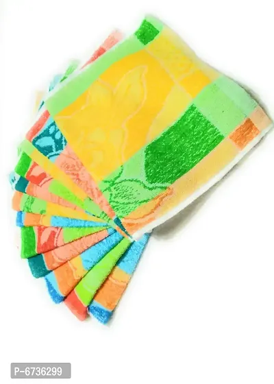 Cotton Multicoloured Hand Towels -Pack Of 12