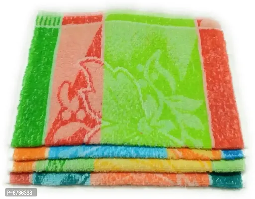 Cotton Multicoloured Hand Towels -Pack Of 4
