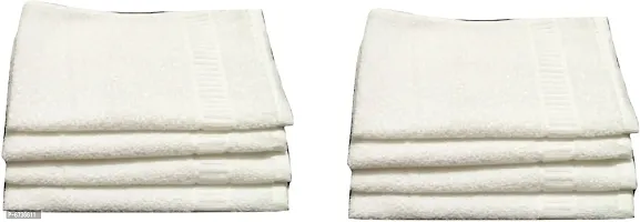 Terry Cotton White Hand Towels And Face Towels -Pack Of 8