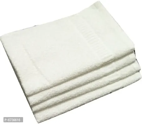 Terry Cotton White Hand Towels And Face Towels -Pack Of 4-thumb0