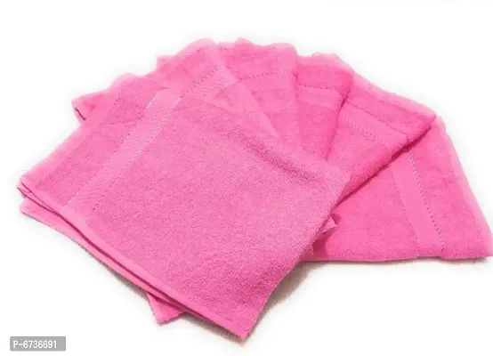 Cotton Pink Hand Towels And Face Towels -Pack Of 6