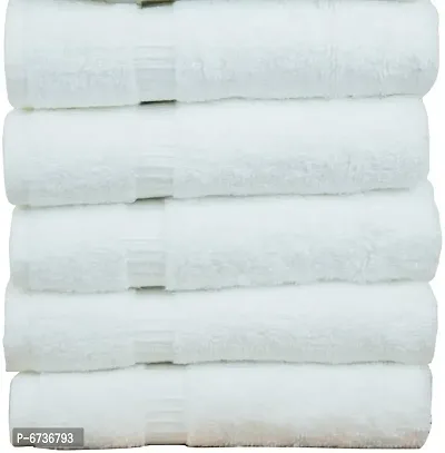 Cotton White Bath Towels -Pack Of 5