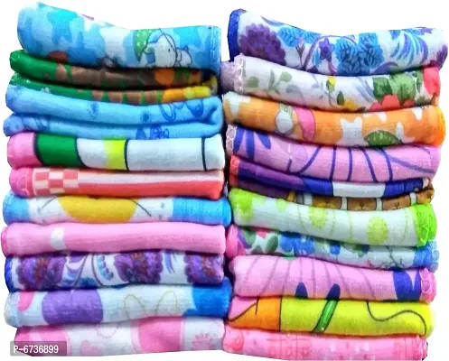 Cotton Multicoloured Face Towels -Pack Of 24