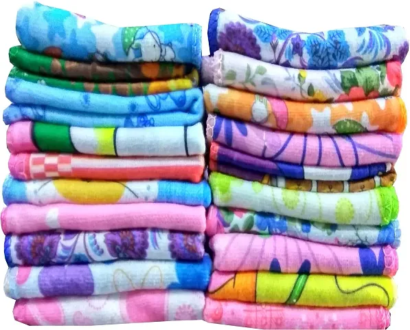 Soft Cotton Multicoloured Face Towels set Of 24
