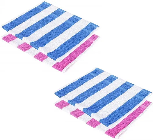 Soft Cotton Multicoloured Hand Towels Set Of 4 Vol-12