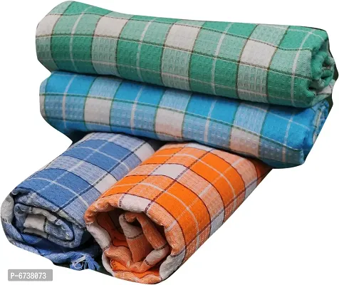 Cotton Multicoloured Bath Towels -Pack Of 4-thumb2