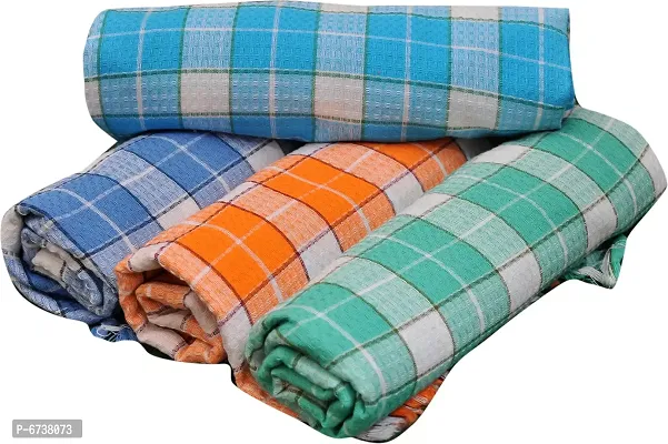 Cotton Multicoloured Bath Towels -Pack Of 4-thumb0