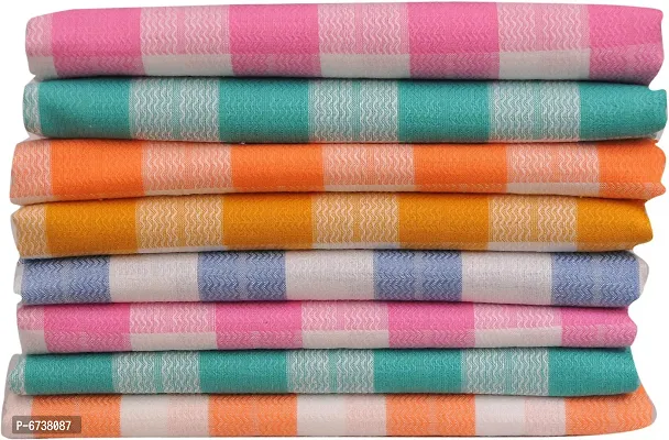 Cotton Multicoloured Bath Towels -Pack Of 8