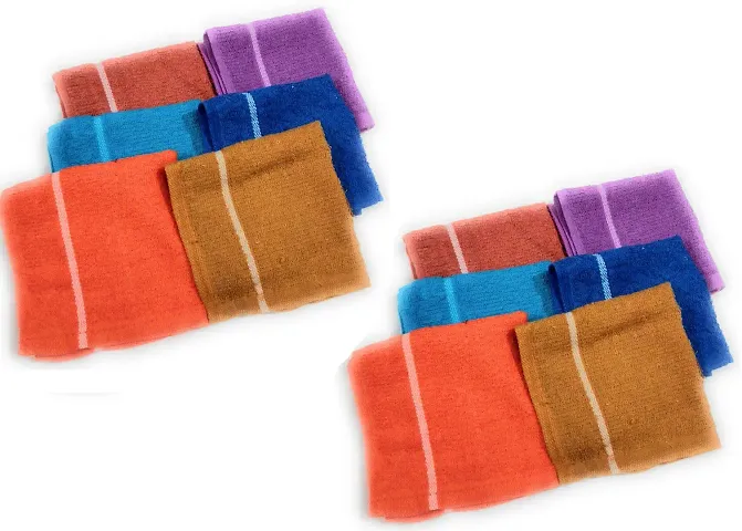 Soft Cotton Multicoloured Face Towels Set Of 12 vol-13