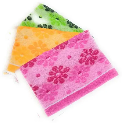 Soft Terry Cotton Multicoloured Hand Towels Set Of 3 Vol-5