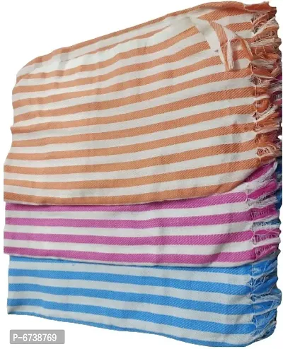Cotton Multicoloured Bath Towels -Pack Of 3-thumb0