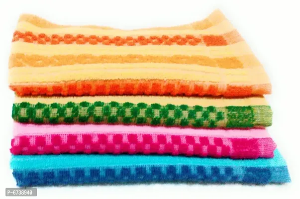 Cotton Multicoloured Hand Towels And Face Towels -Pack Of 4-thumb0