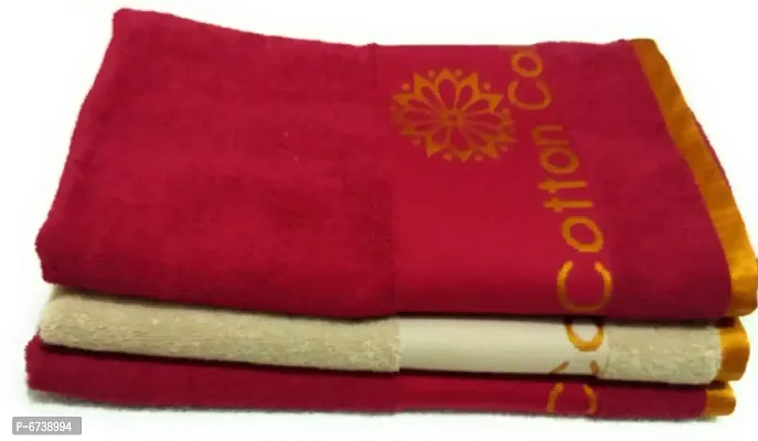 Terry Cotton Multicoloured Bath Towels -Pack Of 3