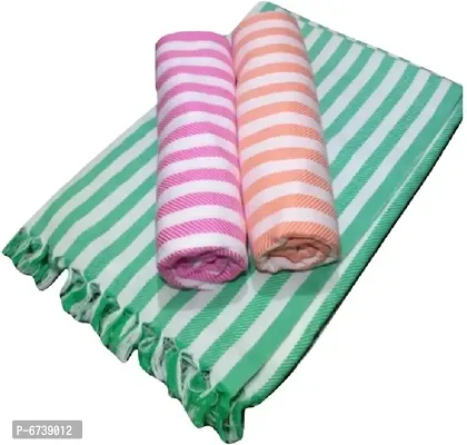 Cotton Multicoloured Bath Towels -Pack Of 3