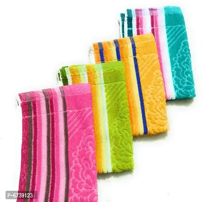 Cotton Multicoloured Hand Towels -Pack Of 4