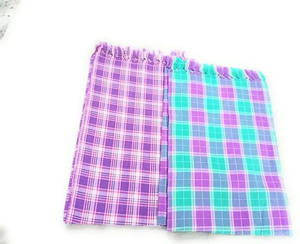Soft Cotton Multicoloured Bath Towels Set Of 2 vol-55