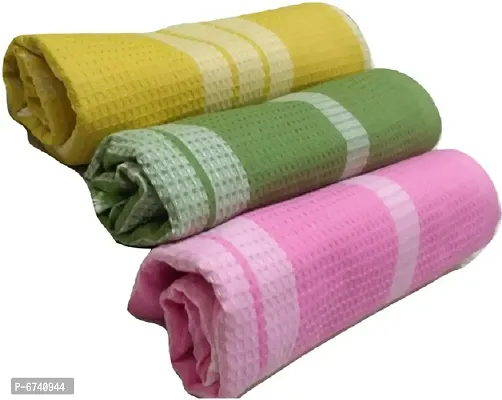 Cotton Multicoloured Bath Towels -Pack Of 3