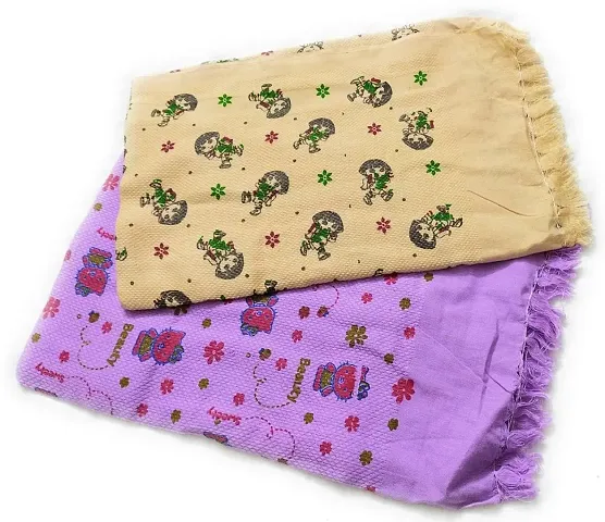 Soft Cotton Multicoloured Bath Towels Set Of 2 vol-77