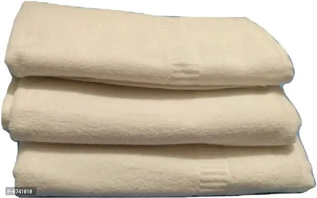Terry Cotton White Bath Towels -Pack Of 3