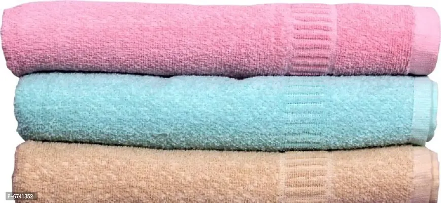 Cotton Multicoloured Bath Towels -Pack Of 3