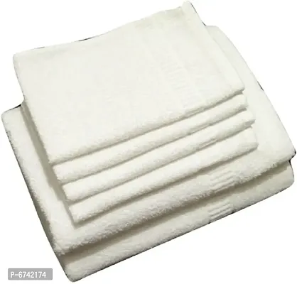 Terry Cotton White Bath Towels -Pack Of 6
